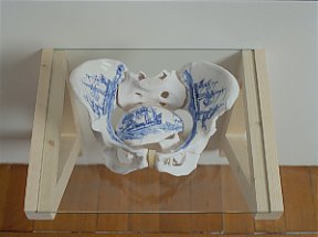 5 Set Conversation pieces, 1998 (painted porcelain on glass shelves)